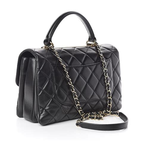 chanel flapback medium black|Flap bag with top handle, Lambskin, black — Fashion .